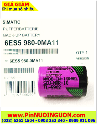 Siemens 6ES5980-OMA11; Pin nuôi nguồn PLC Siemens 6ES5980-OMA11 lithium 3.6v 1/2AA 1200mAh /X.xứ Israel